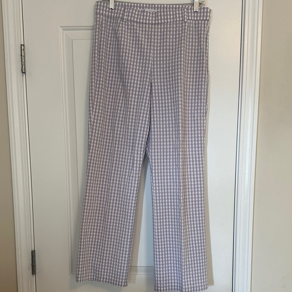Zara Lavender Checkered Trousers